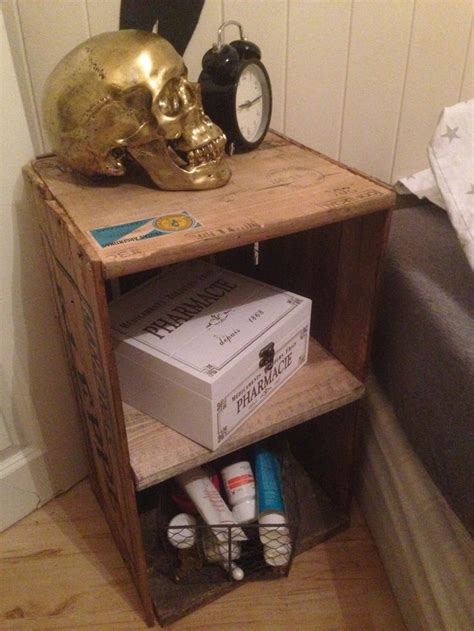 Diy Nightstand Nighttable An Old Wooden Box Just Added A Shelf And It