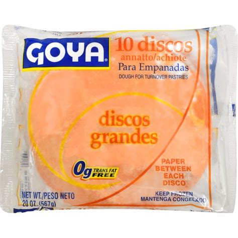 Goya Empanada Discos Dough For Turnover Pastries With Color Large 20