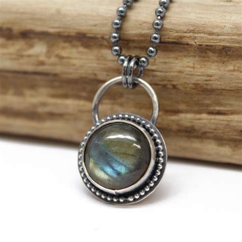 Labradorite Necklace Sterling Silver Inches Labradorite Necklaces