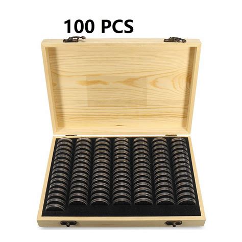 Wooden Coin Collection Box with Coin Capsules - Life Changing Products