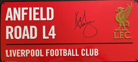 Signed Kenny Dalglish Liverpool Anfield Road Street Sign Its Signed