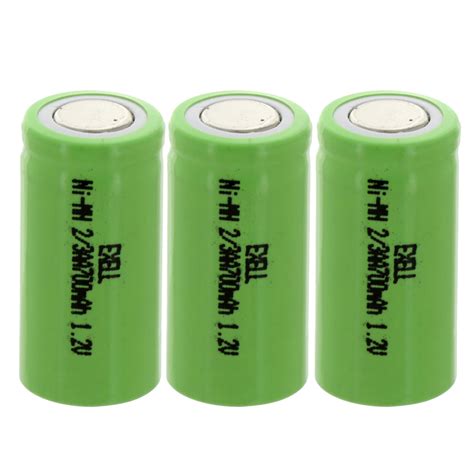 3x Exell 2 3AA NiMH 700mAh 1 2V Flat Top Rechargeable Battery