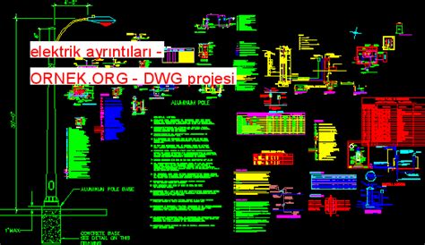 Proje Sitesi elektrik ayrıntıları Autocad Projesi