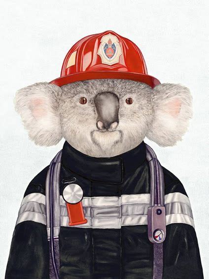 Koala Fire Fighter By Animal Crea Koala Firefighter Art Koalas