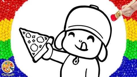 Dibuja Y Colorea A Pocoy Comiendo Pizza How To Draw Pocoyo Cartoon