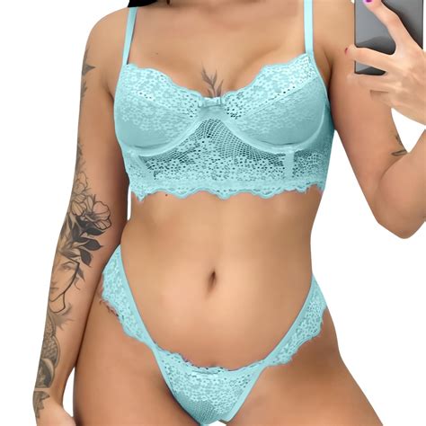 Kit Conjunto Lingerie Calcinha E Suti De Renda Sexy E Sensual Em