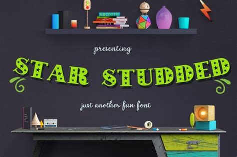 Star Studded Font By Anastasia Feya Fonts SVG Cut Files Decorative