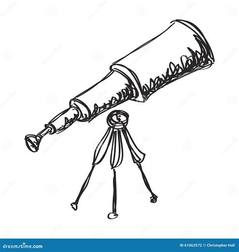 Simple Doodle Of A Telescope Stock Illustration Illustration Of