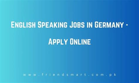english speaking jobs  germany apply