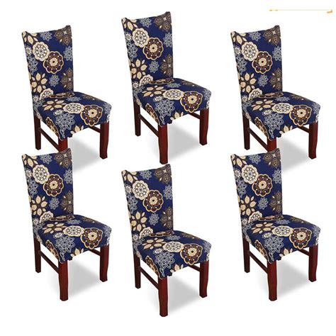 E For U 6 Pack Boho Dining Chair Covers Kitchen Chair Slipcover With Patterns For Dining Room