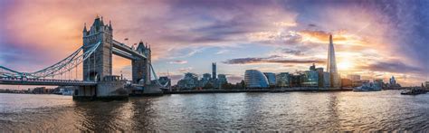 Panorama from the Tower Bridge To the Tower of London Stock Photo ...