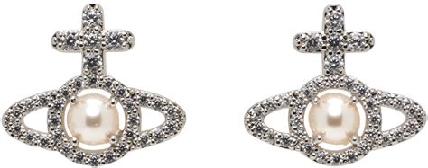 Vivienne Westwood Silver Olympia Pearl Earrings Vivienne Westwood