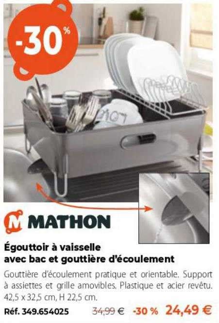 Promo Mathon Gouttoir Vaisselle Avec Bac Et Goutti Re D Coulement