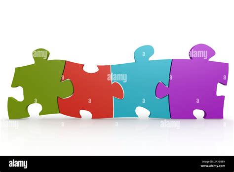 Color Puzzle Four Pieces Stock Photo Alamy