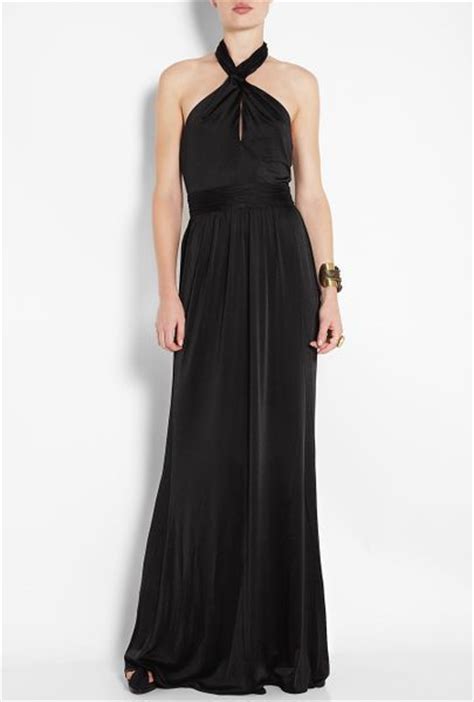 Halston Heritage Black Halter Neck Twist Maxi Dress In Black Lyst