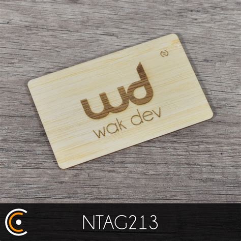 Custom NFC Card NXP NTAG213 Bamboo Front And Back Engraving NFC