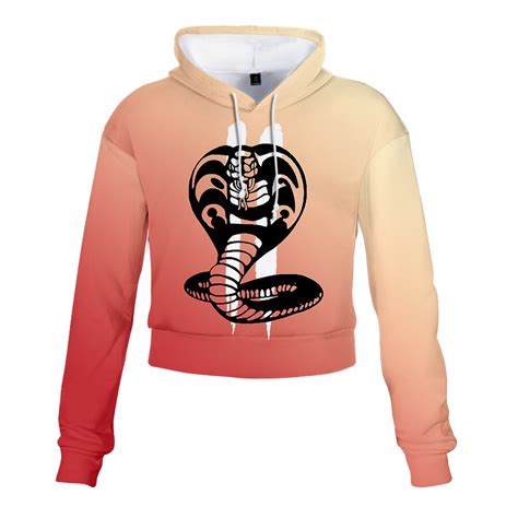 Cobra Kai Women Sweatshirt Kpop 3d Print Snake Hoodies Tie Dye Crop