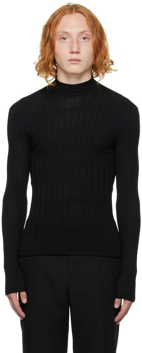 Dion Lee Black Rolled Long Sleeve Sweater Dion Lee