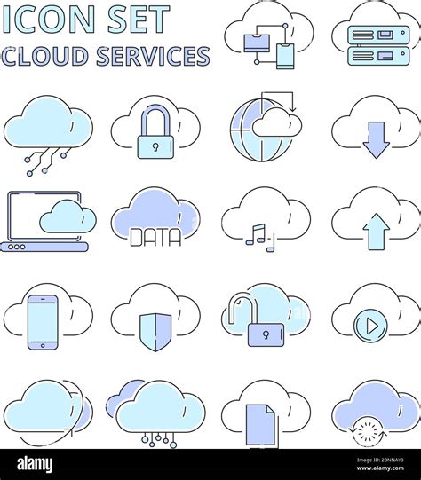 Iconos De Datos En La Nube Conexi N Global Internet Tecnolog A Segura