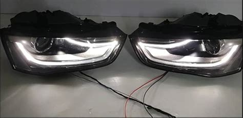 Lewy Dolny Światłowód DRL reflektora Audi A4 B8 Typ 8K po liftingu