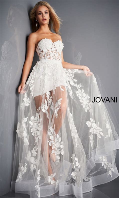 Strapless Jovani Sheer Sexy Prom Dress 02845 Promgirl