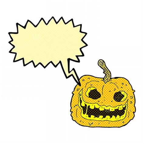 Spooky Pumpkin Vector Art Png Cartoon Spooky Pumpkin With Speech