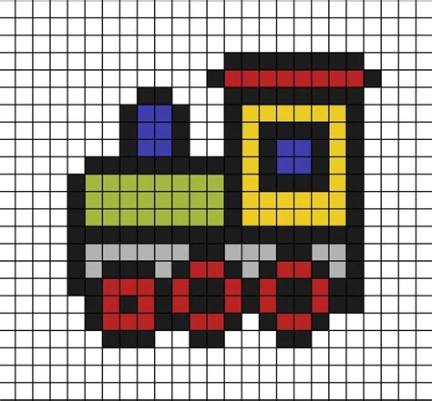 Toy Train Pixel Art | Pixel art, Graph paper art, Pixel art pattern