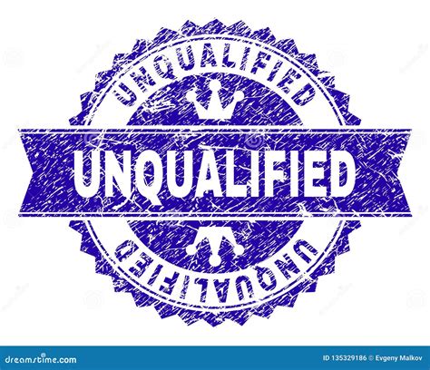 Scratched Textured Unqualified Stamp Seal With Ribbon Stock Vector