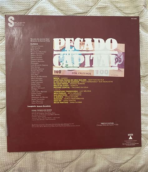 Disco Vinil Trilha Sonora Da Novela Pecado Capital Rede Globo