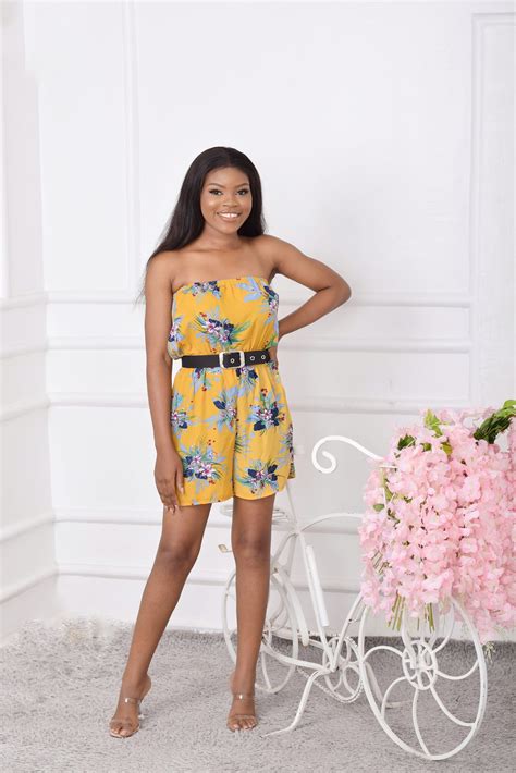 Yellow Floral Tube Playsuit Midrra