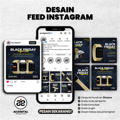 Jual Jasa Desain Konten Feed Instagram Untuk Promosi Desain Shopee Indonesia