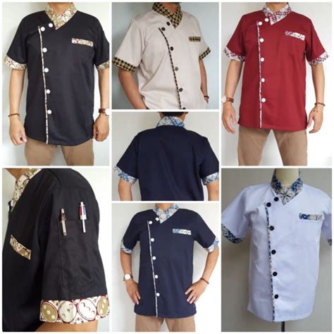 Jual Baju Chef Kombi Batik Pria Baju Seragam Kantor Hotel Resto Cafe