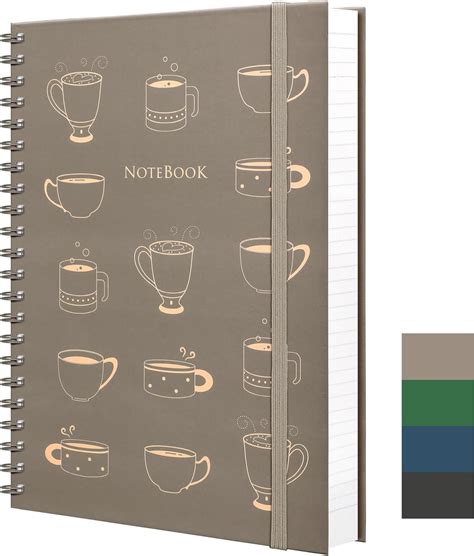 RETTACY A5 Spiral Notebook Hardcover Wirebound Notepad 160 Pages