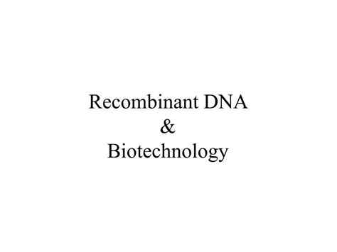 Ppt Recombinant Dna And Biotechnology Powerpoint Presentation Free