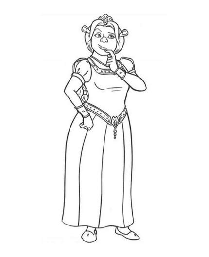 4 Free Princess Fiona Shrek Coloring Pages