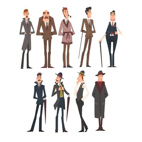 Premium Vector Victorian Gentlemen Characters Set Rich And Successful