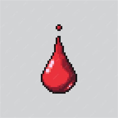 Premium Vector Pixel Art Illustration Blood Drop Pixelated Blood Drop