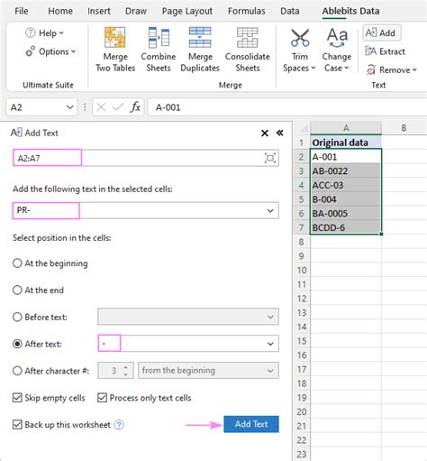 How To Add Text Or Specific Character To Excel Cells