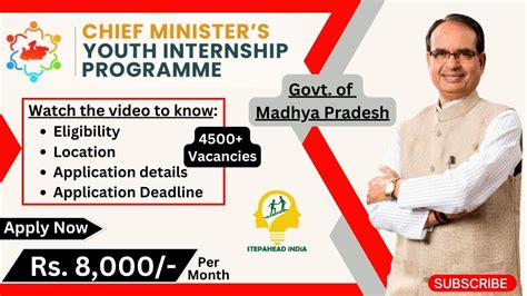 MP Govt CM Internship Program 4695 Seats 8 000 Month Graduates