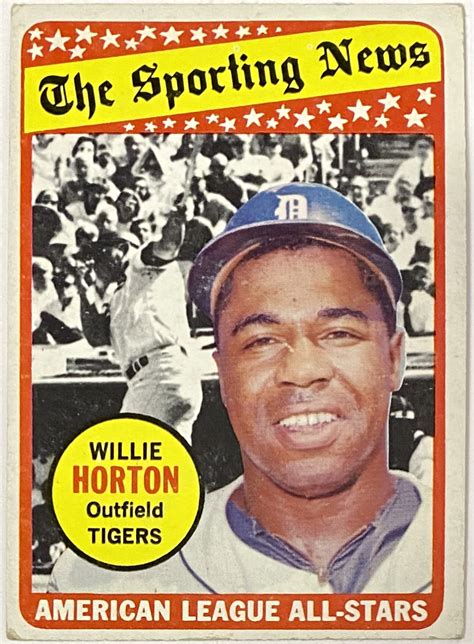 Willie Horton 1969 Topps Detroit Tigers Baseball Sporting News All Star