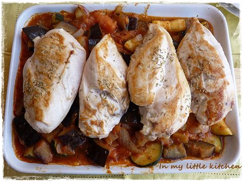 Pollo Al Horno Con Berenjena Calabac N Y Tomate