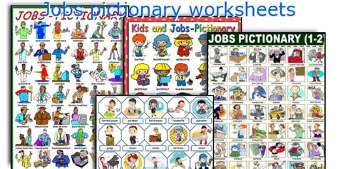 Jobs Occupations Professions Pictionary Poster Vocabulary Worksheet 1 PDF