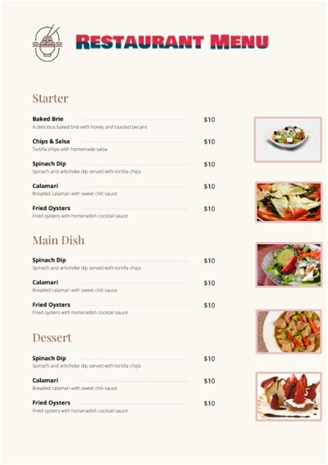 Restaurant Menu Template Postermywall