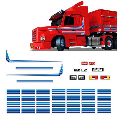 Faixa Miniatura 1 32 Adesivo Scania 113 Azul Colecionismo Sportinox