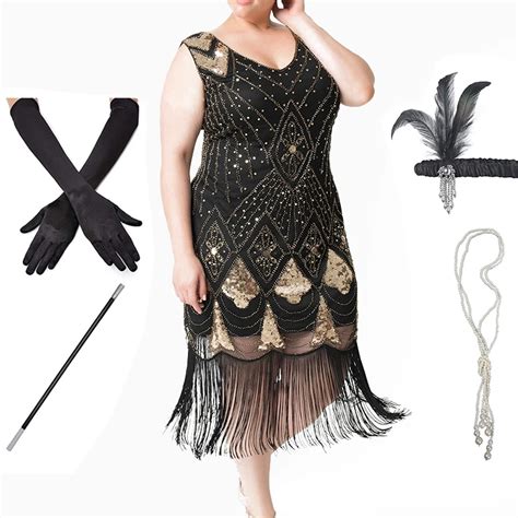 Women S S Flapper Dress Great Gatsby Theme Party Evening Sequins V