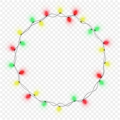 Guirnalda De Cadena De Navidad Luz Colorida Led En Forma De Círculo PNG