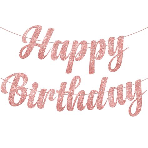 Buy Katchon Cursive Glitter Rose Gold Happy Birthday Banner Pre