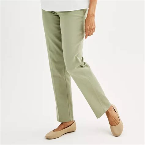 Womens Croft And Barrow® Effortless Stretch Pull On Straight Leg Pants