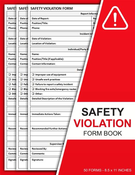 Safety Violation Form Book Workplace Safety Violation Report Forms