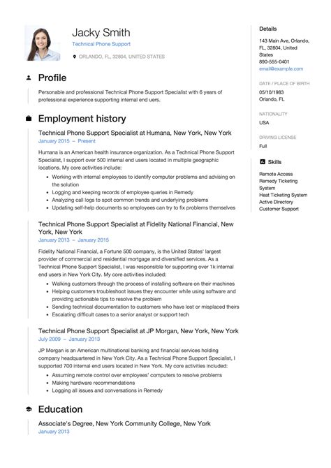 Technical Phone Support Resume Template Resume Resume Objective